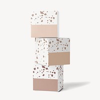 Product box mockup, terrazzo design psd