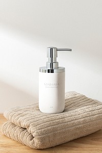 Pump bottle mockup psd, bathroom home decor