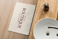 Bathroom mat mockup psd, home decor