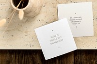 Invitation card mockup psd on a table