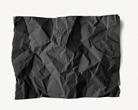 Black wrinkled paper collage element