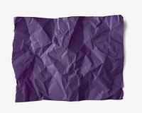 Purple crumpled paper collage element psd