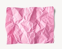 Pink crumpled paper texture collage element psd