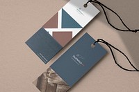 Clothing tag mockup, realistic label psd