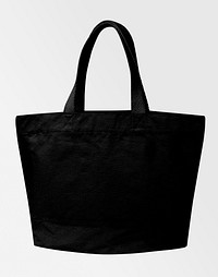 Black canvas bag mockup, eco product psd