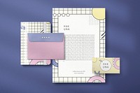 Pastel corporate identity mockup psd branding stationery set