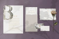 Floral corporate identity mockup psd branding stationery set