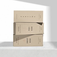 Kraft paper box mockup psd for cosmetic packaging