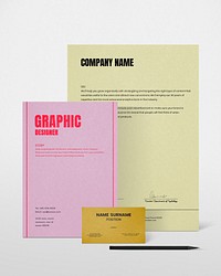 Pastel stationery mockup psd corporate identity