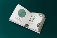 Open book psd mockup in green tone 