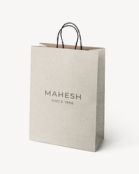 Paper shopping bag mockup psd