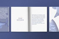 Vintage book cover mockup psd stationery with aquatic creature, remixed from artworks from édouard Manet