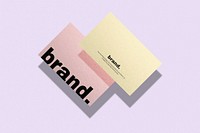 Minimal business card mockup psd in pastel