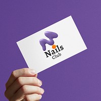Minimal business card mockup psd in purple and white