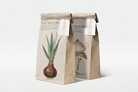 Paper bag mockup, organic product packaging psd