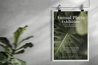 Botanical poster mockup psd, monstera print