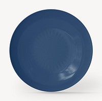Blue ceramic plate with design space
