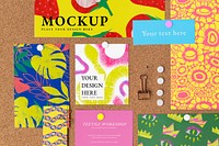 Colorful mood board mockup, colorful abstract pattern, wall decor psd