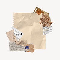 Autumn aesthetic ripped paper collage