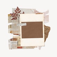 Instant photo film frame, aesthetic paper collage