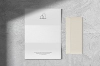 Envelope and letter mockup, aesthetic corporate identity stationery psd