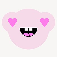 Pink heart-eyes monster, cartoon collage element psd