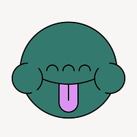 Three-eyed monster, cartoon collage element psd