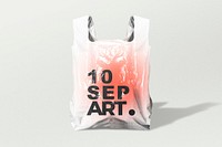 Plastic grocery bag mockup, realistic design psd