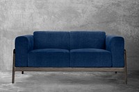 Dark blue sofa, living room furniture