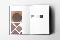 Open magazine page, abstract publication design