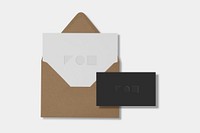 Brown envelope with invitation card