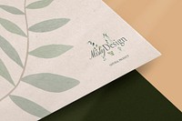 Floral logo mockup, professional branding psd