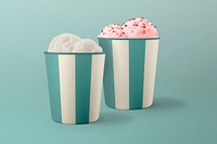 Green striped ice-cream container, food packaging design