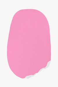 Pink paper shape badge, off white background psd