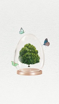 Glass tree globe iPhone wallpaper, save the Earth background