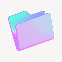 Folder 3D gradient collage element psd