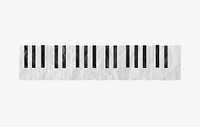 Piano keys, music collage element psd