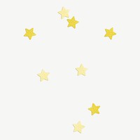 Cute gold stars collage element psd