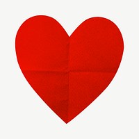 Red heart, paper craft texture psd