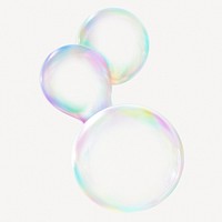 Holographic bubble shape, 3D rendering graphic psd