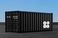 3D shipping container, realistic cargo psd