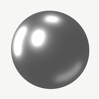 Silver metallic ball, 3D rendering graphic psd