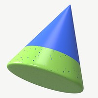 Blue cone shape, 3D geometric graphic psd