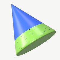 Blue cone shape, 3D geometric graphic psd