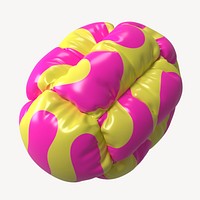 Abstract puff shape, colorful 3D design