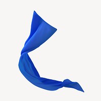 Blue floating fabric, 3D rendering shape