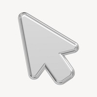 3D metallic silver arrow icon