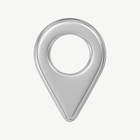 3D metallic location pin psd