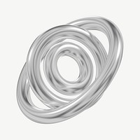3D abstract metallic ring psd