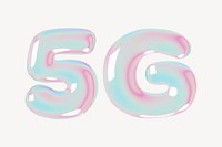 5G holographic icon, digital remix design